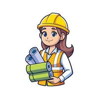 Dedicated Worker with Blueprints for Construction vector