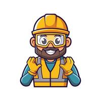 Cartoon of Worker with Safety Goggles vector