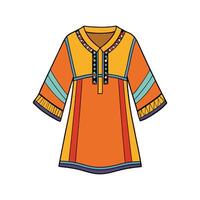 Chic Loose Fit Boho Tunic Design vector