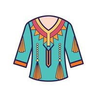 único boho borla blusa obra de arte vector