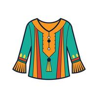 Stylish Boho Tassel Blouse Design vector