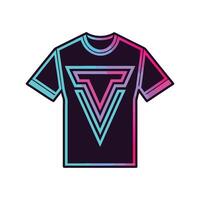 Unique Bold Neon Glow Tee Artwork vector