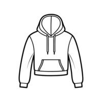 Stylish Cropped Drawstring Hoodie Design vector