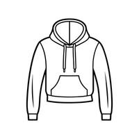 Unique Cropped Drawstring Hoodie Art vector