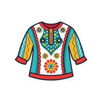 Chic Embroidered Boho Blouse Design vector