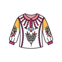Unique Embroidered Boho TShirt Art vector