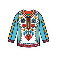 Trendy Embroidered Boho Blouse Illustration vector