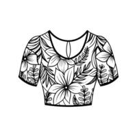 Trendy Floral Chiffon Crop Top Illustration vector