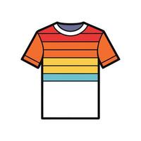 Unique Bold Outline of Sunset Gradient Tee Art vector