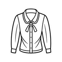 Creative Outline Design of Tied Front Boho Shirt vector