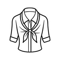 Stylish Outline of Tied Front Boho Shirt vector