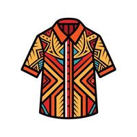 Unique Bold Outline of Tribal Patterned Shirt Art vector