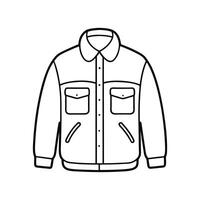 Unique Bold Outline of Warm Sherpa Overshirt Art vector