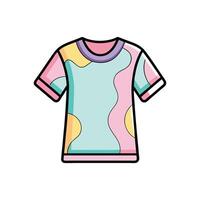 Unique Bold Outline of Whimsical Pastel Tee Art vector