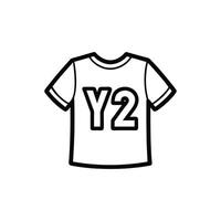 Creative Y2K Baby Tee Outline Design vector