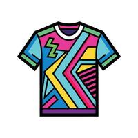 Chic Neon Abstract Art Tee Design vector
