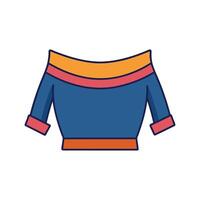 Unique Off Shoulder Knit Top Design vector