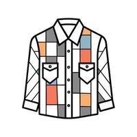 Stylish Bold Outline of Patchwork Button Up vector