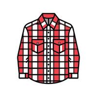 Stylish Plaid Oversized Button Up Illustration vector