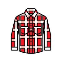 Chic Plaid Oversized Button Up Bold Outline vector