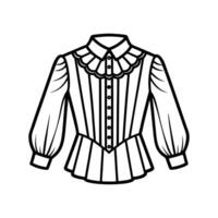 Chic Bold Outline Design of Victorian Blouse vector