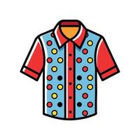 Playful Polka Dot Casual Shirt Bold Outline Art vector
