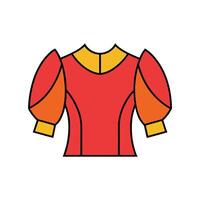 Stylish Outline Design of Puffy Shoulder Blouse vector