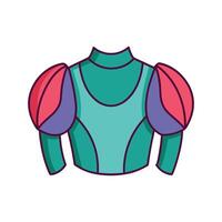 Elegant Bold Outline of Puffy Shoulder Blouse vector