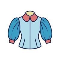 Stylish Outline Design of Puffy Sleeve Blouse vector