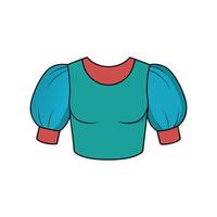 Trendy Cropped Top with Puffy Sleeve Outline vector