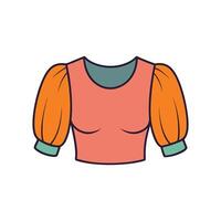 Chic Bold Outline of Puffy Sleeve Cropped Top vector