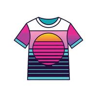Chic Retro Wave Aesthetic Tee Bold Outline vector
