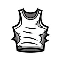 Edgy Ripped Grunge Tank Top Bold Outline vector