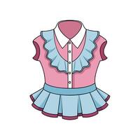 Unique Outline Design of Ruffled Peplum Blouse vector