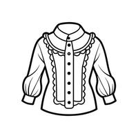 Creative Outline Design of Ruffled Victorian Blouse vector