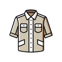 Dynamic Safari Inspired Utility Shirt Bold Outline vector