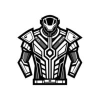 Chic SciFi Cyberpunk Tee Outline Design vector