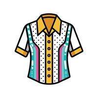 Stylish Outline of Sequin Embellished Shirt. vector