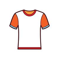 Stylish Simple Cuffed Sleeve Tee Outline Design vector