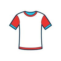 Innovative Bold Outline of Simple Cuffed Sleeve Tee vector