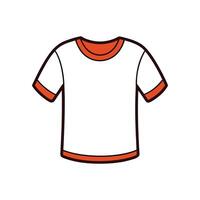 Creative Simple Cuffed Sleeve Tee Outline vector