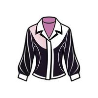Innovative Bold Outline of Sleek Satin Blouse Art vector