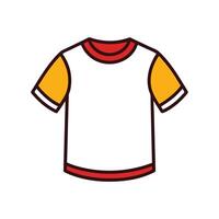 Casual Simple Cuffed Sleeve Tee Bold Outline vector