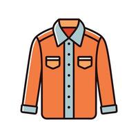 Unique Soft Corduroy Button Up Bold Outline Art vector