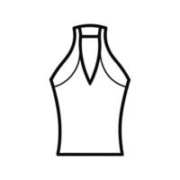 Innovative Bold Outline of Sleeveless Halter Blouse Art vector