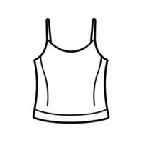 Unique Bold Outline of Spaghetti Strap Tank Top Art vector