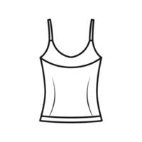 Creative Outline Design of Spaghetti Strap Tank Top vector