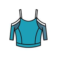 Stylish Outline of Strappy Cold Shoulder Top vector
