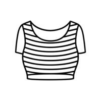 Stylish Outline of Striped Ribbed Crop Top vector