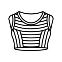 Creative Outline Design of Striped Ribbed Crop Top vector